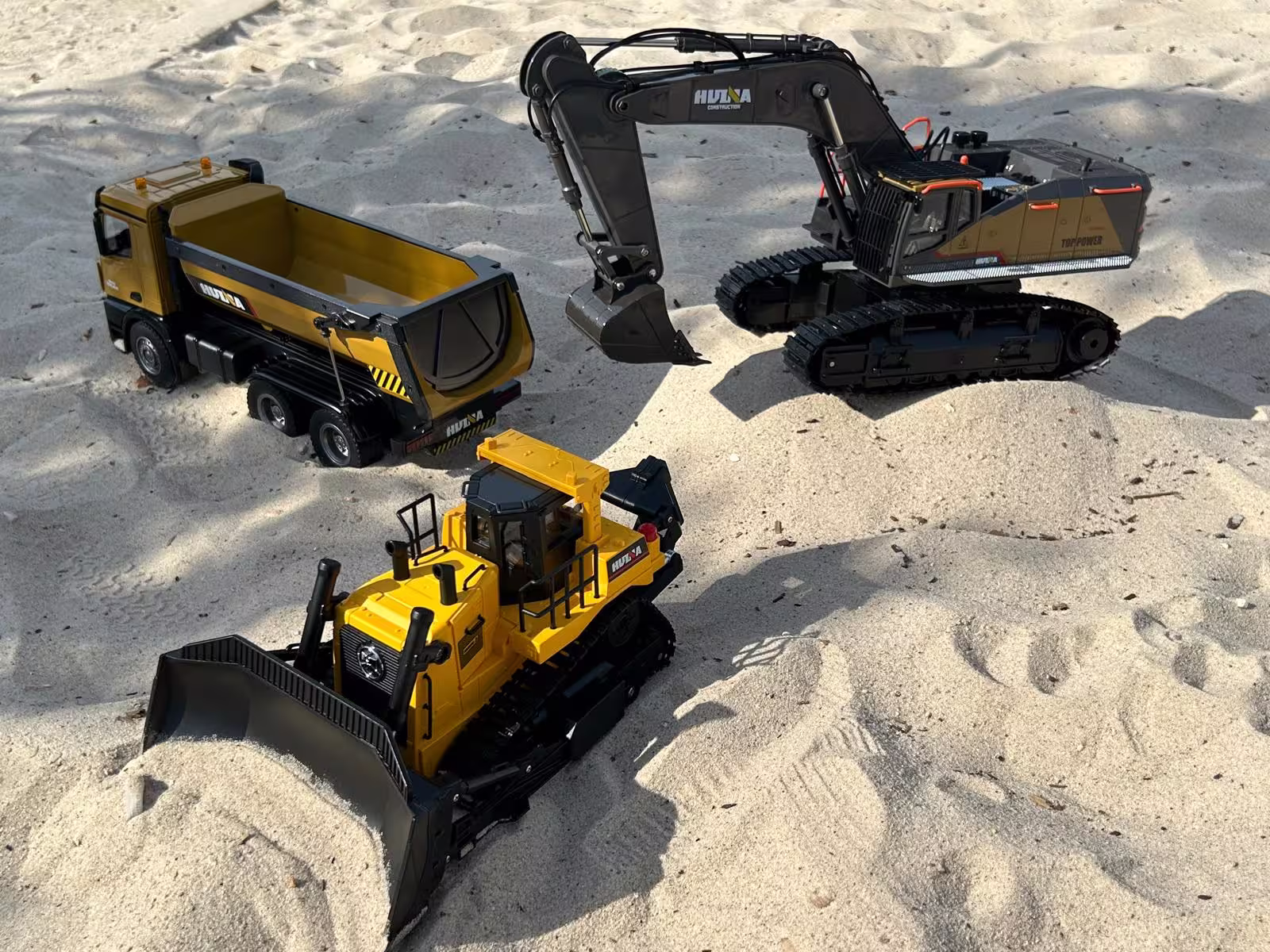 Pit crew preparing an RC vehicle