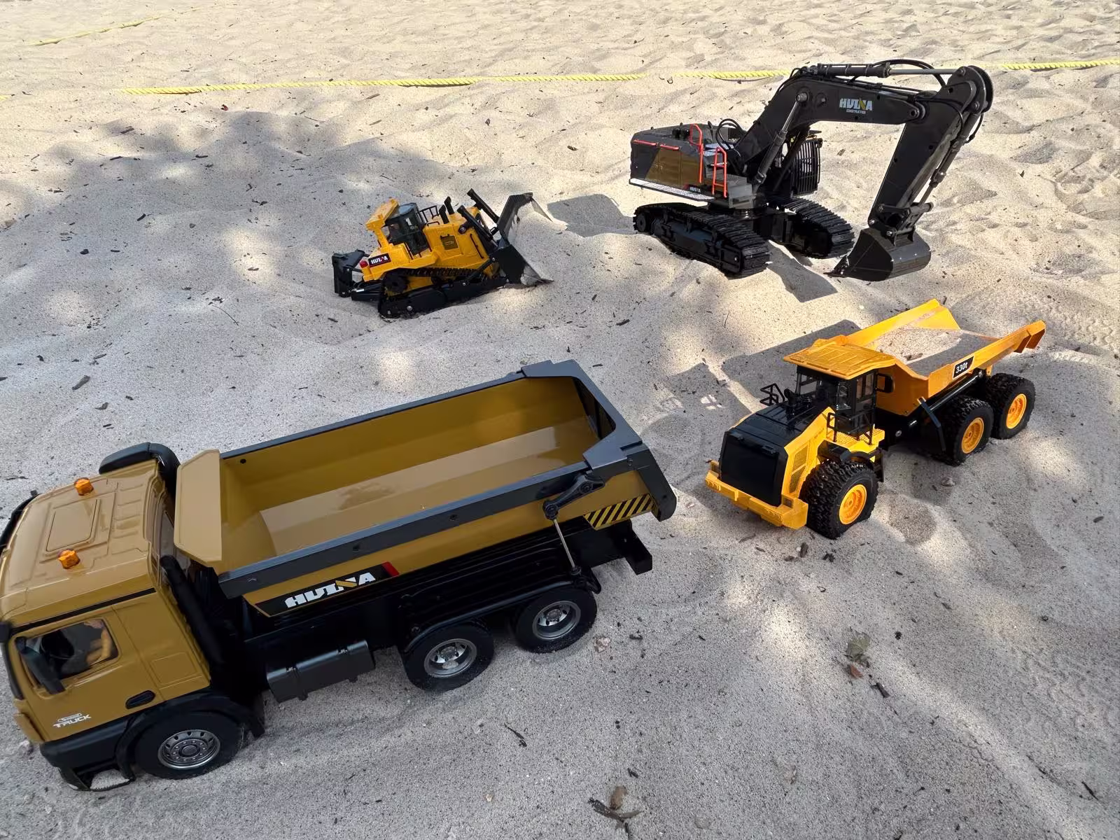 RC construction equipment in action